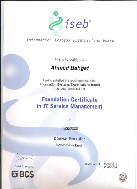 ISEB Foundation Certificate in IT Service Management
