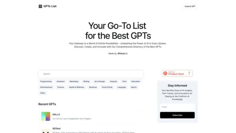 GPTs List GPTs List