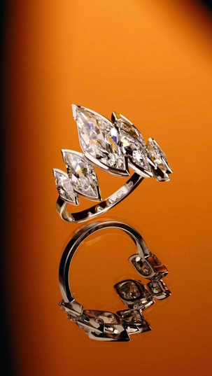 Unsaid's signature cut Flame Royale lab-grown diamond ring crafted in 18K recycle gold