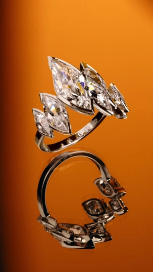 Unsaid's signature cut Flame Royale lab-grown diamond ring crafted in 18K recycle gold