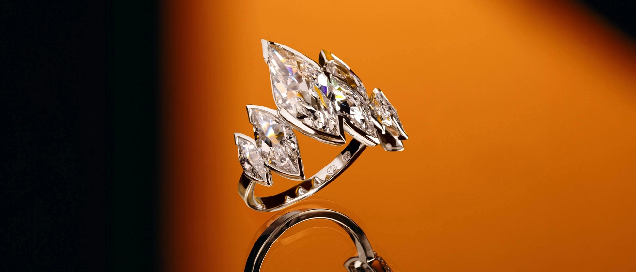 Unsaid's signature cut Flame Royale lab-grown diamond ring crafted in 18K recycle gold