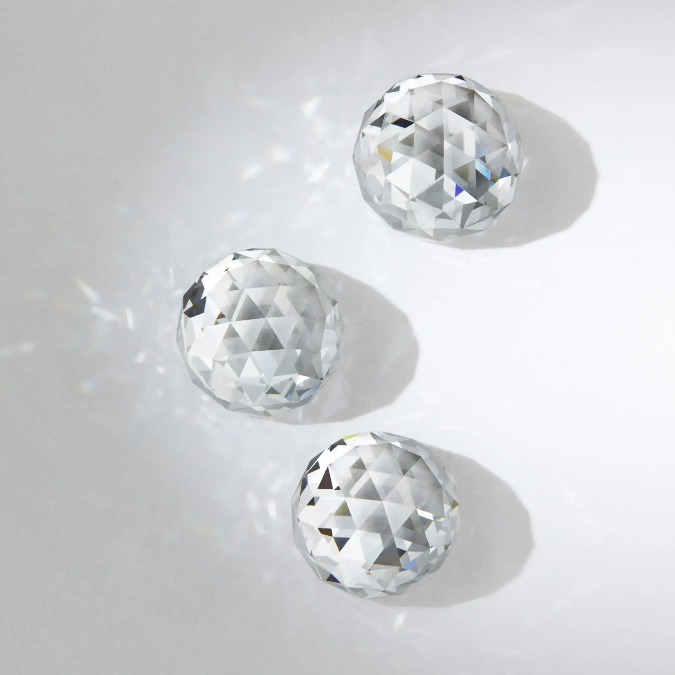 Unsaid's signature cut multifaceted 360° shine bubble lab-grown diamonds created with renewable energy. 