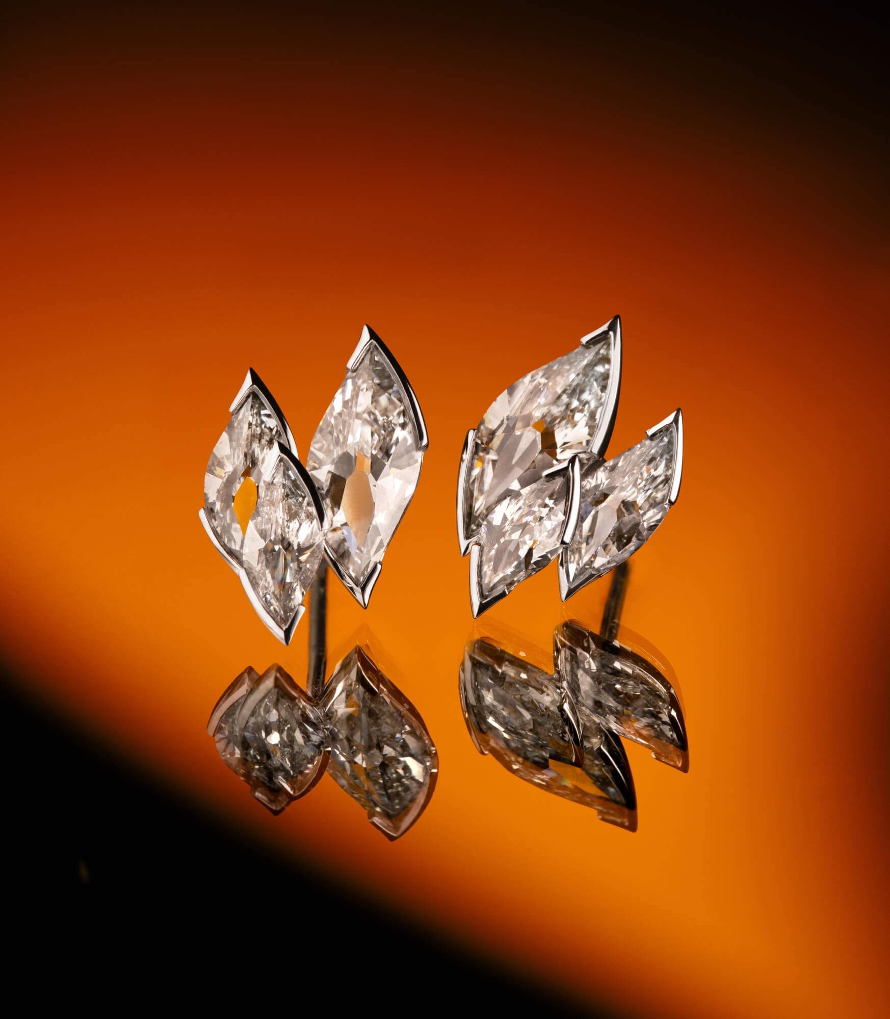 Unsaid's Signature cut Flame lab-grown diamond earring crafted in 18k recycled gold. 