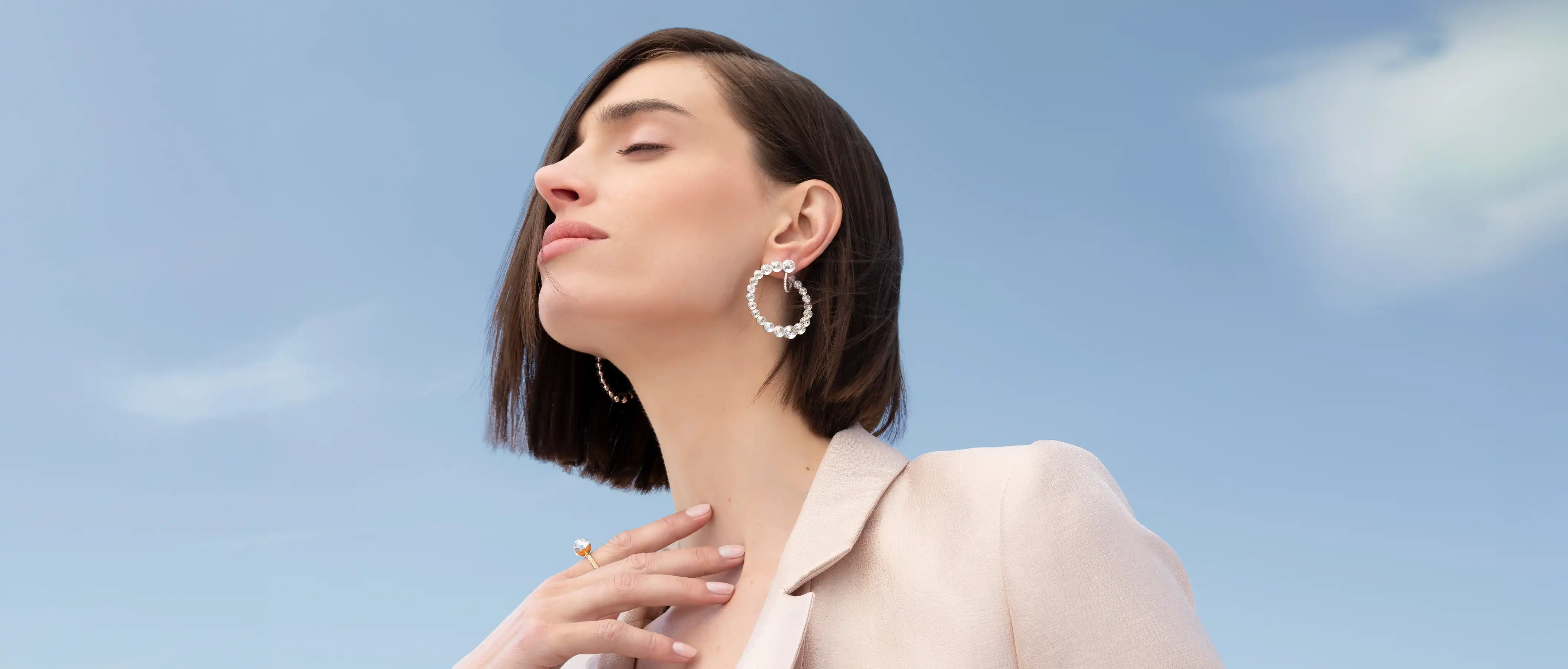 Bubble lab-grown diamond earrings with multifaceted 360° shine created from renewable energy.
