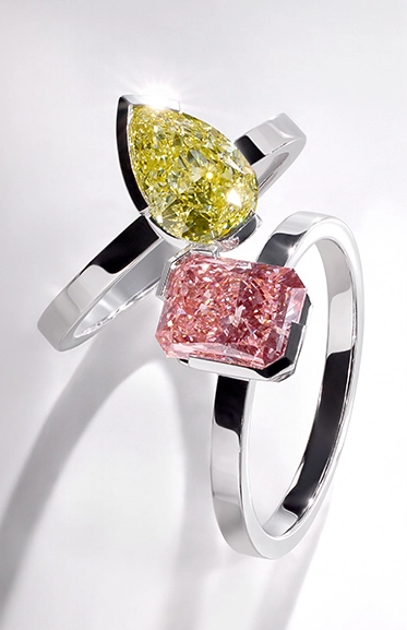 Bagues en diamants de laboratoire de couleur, collection de de joaillerie Unsaid