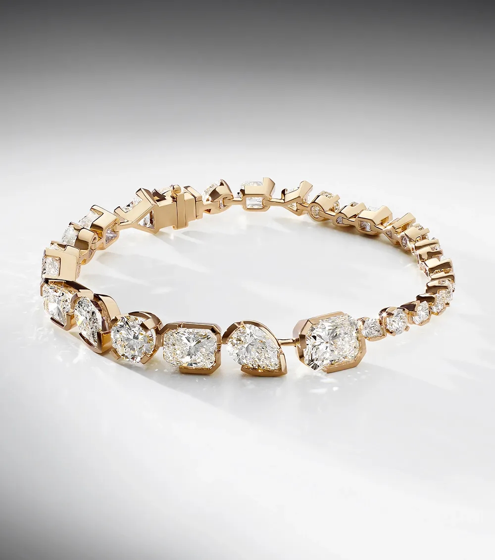 Unsaid's classic Meta lab-grown diamond tennis bracelet crafted in 18k recycled gold.