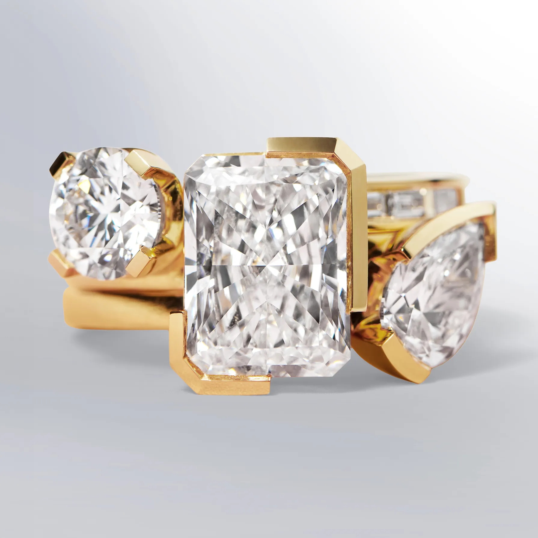 Unsaid's signature Meta cut lab-grown diamond rings crafted in 18k recycled gold.