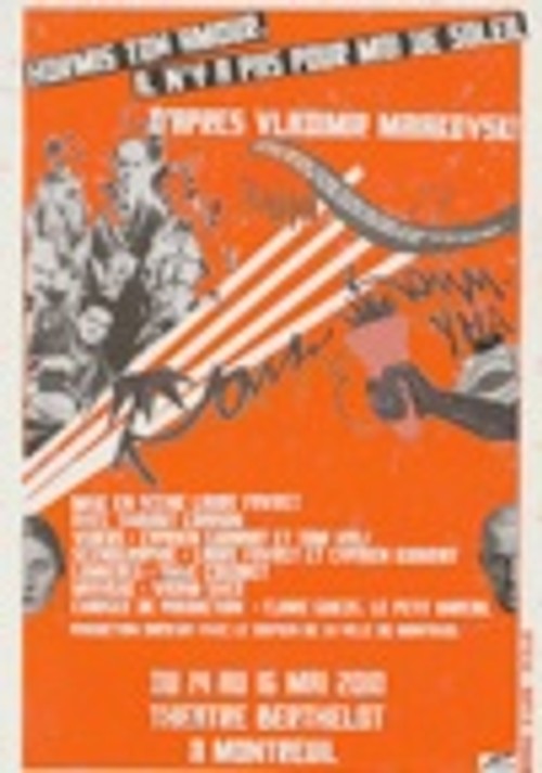 Affiche du spectacle Hormis ton amour, il n’y a pas pour moi de soleil