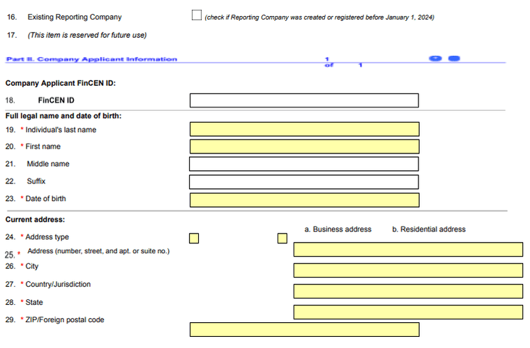 How to fill out a BOI Report - Step 5