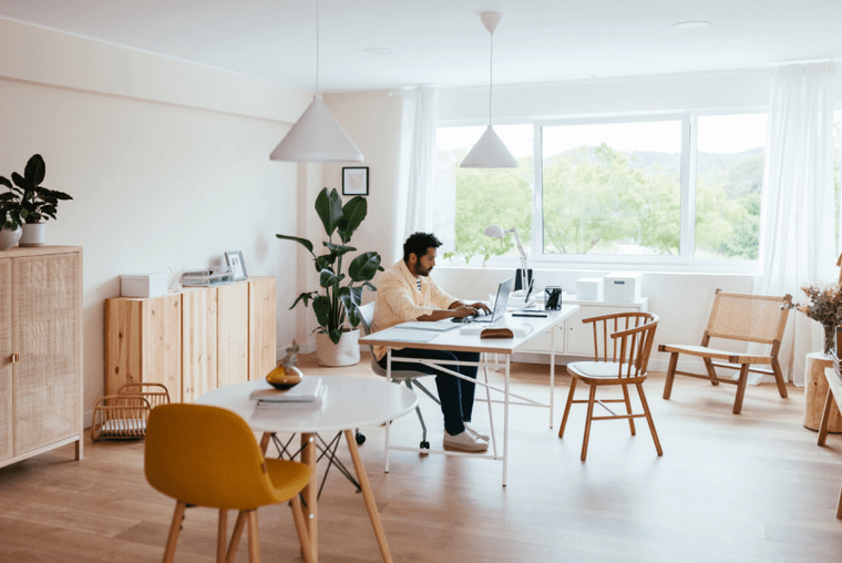 A man working at home