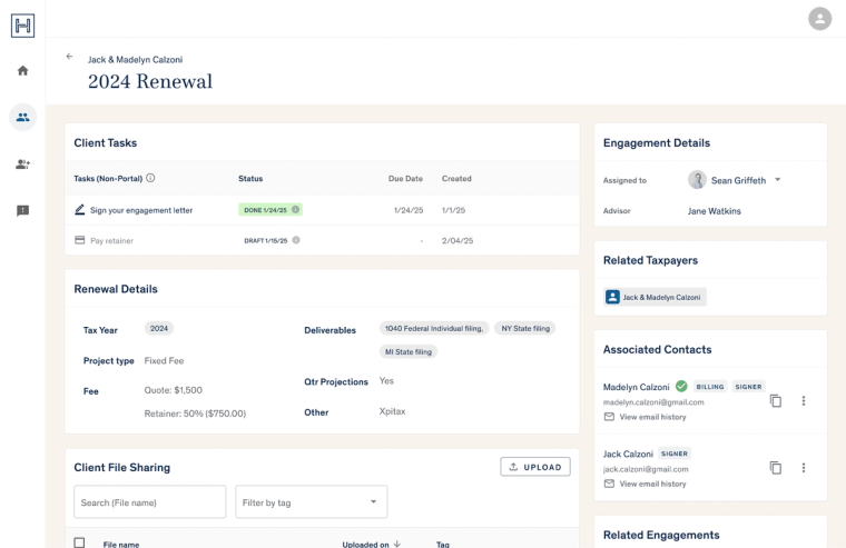The Harness Client Portal can help you manage tax client renewals in one centralized location
