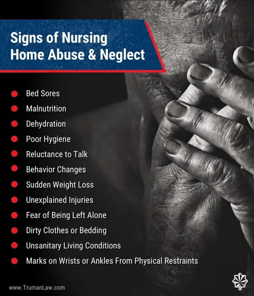 a poster about signs of nursing abuse