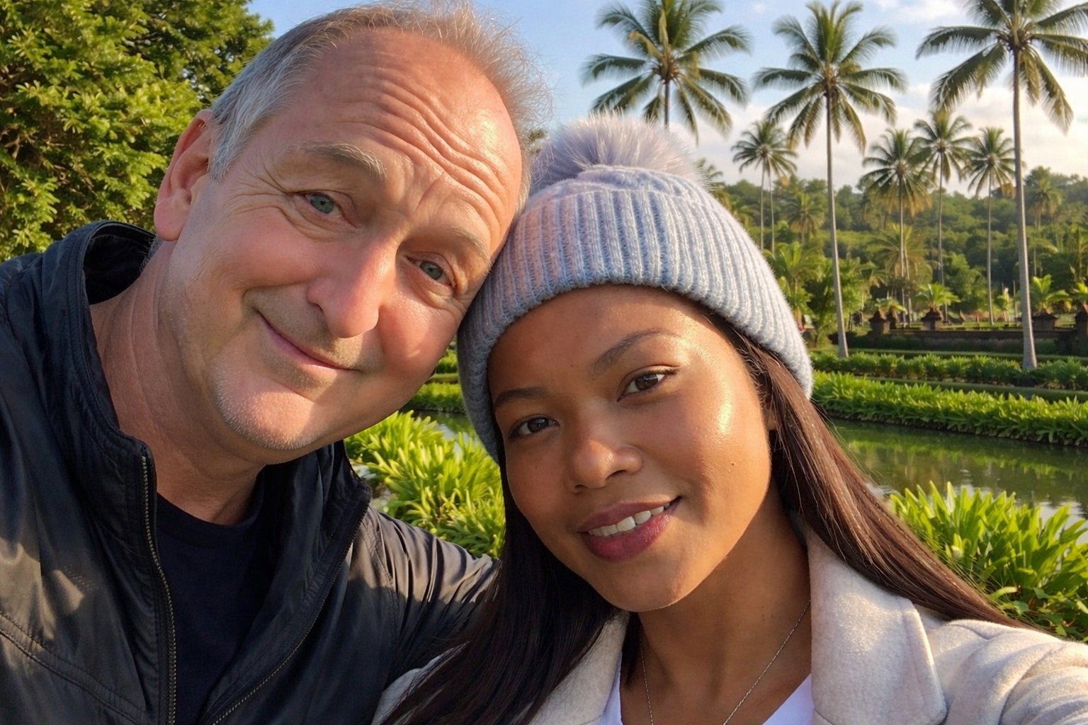 Michael Hagenmeyer con su esposa en Bali