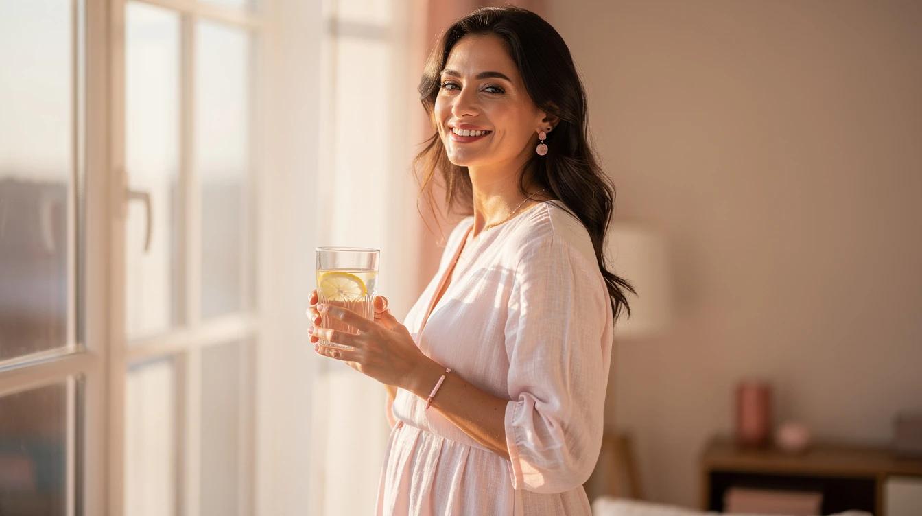 Confident woman in summery outfit preparing for beach season