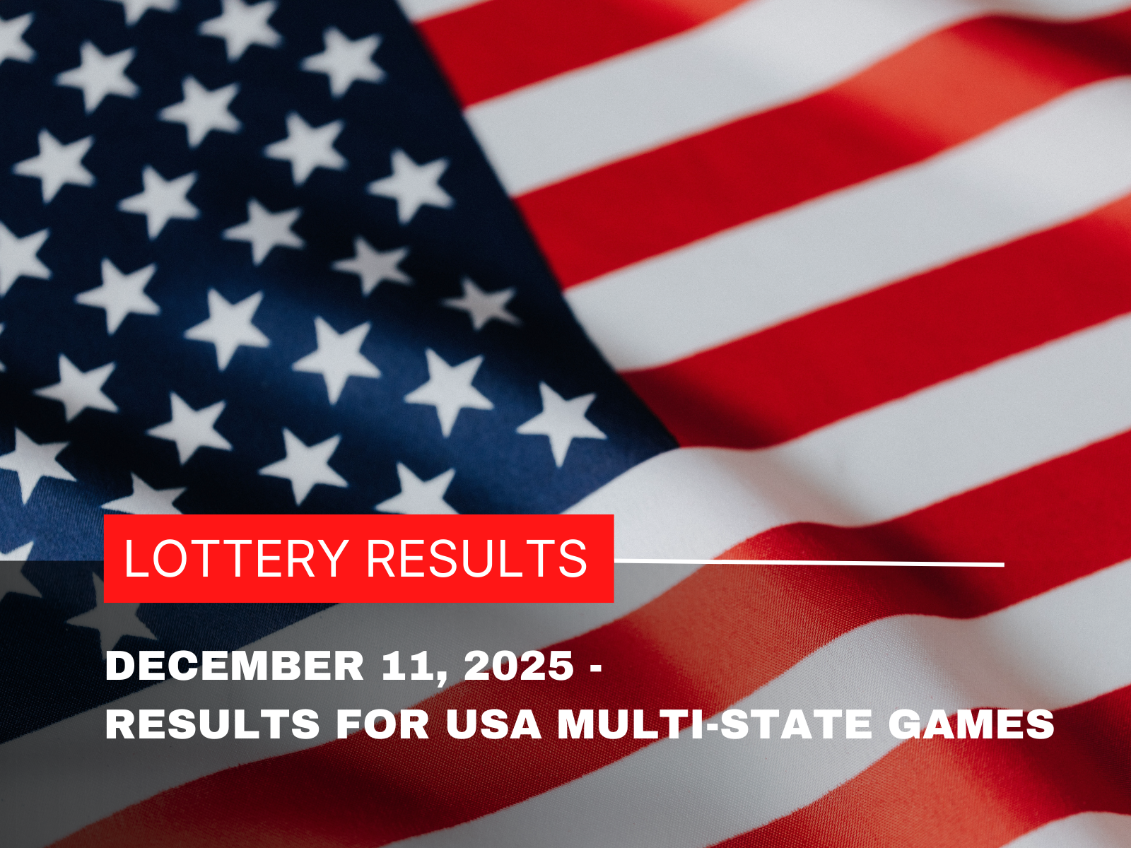 Graphic showing the text ‘December 11, 2025 Lottery Results – Results For USA Multi-State Games’ on a styled background.