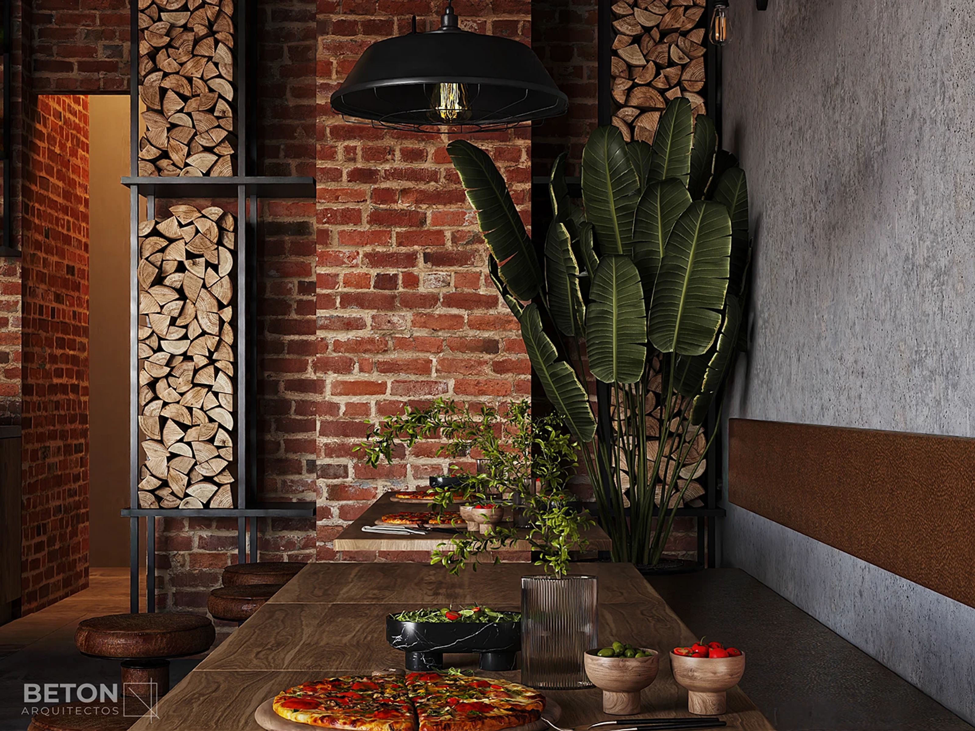 AL FORNO — the dining room facing the wood-fired oven