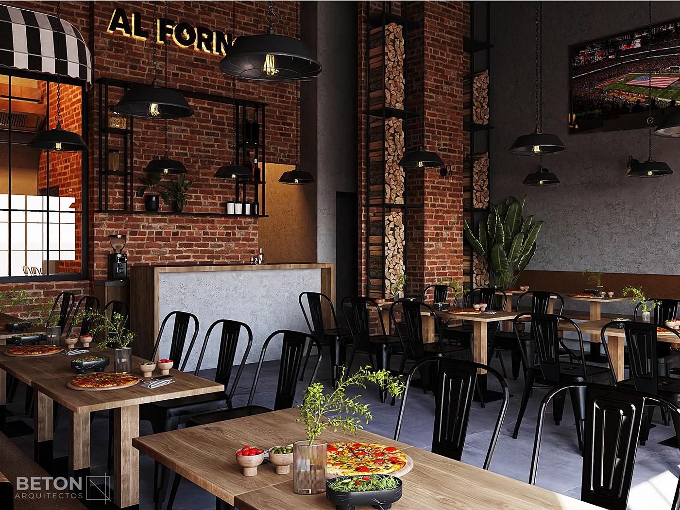 AL FORNO — restaurant remodel around a wood-fired oven