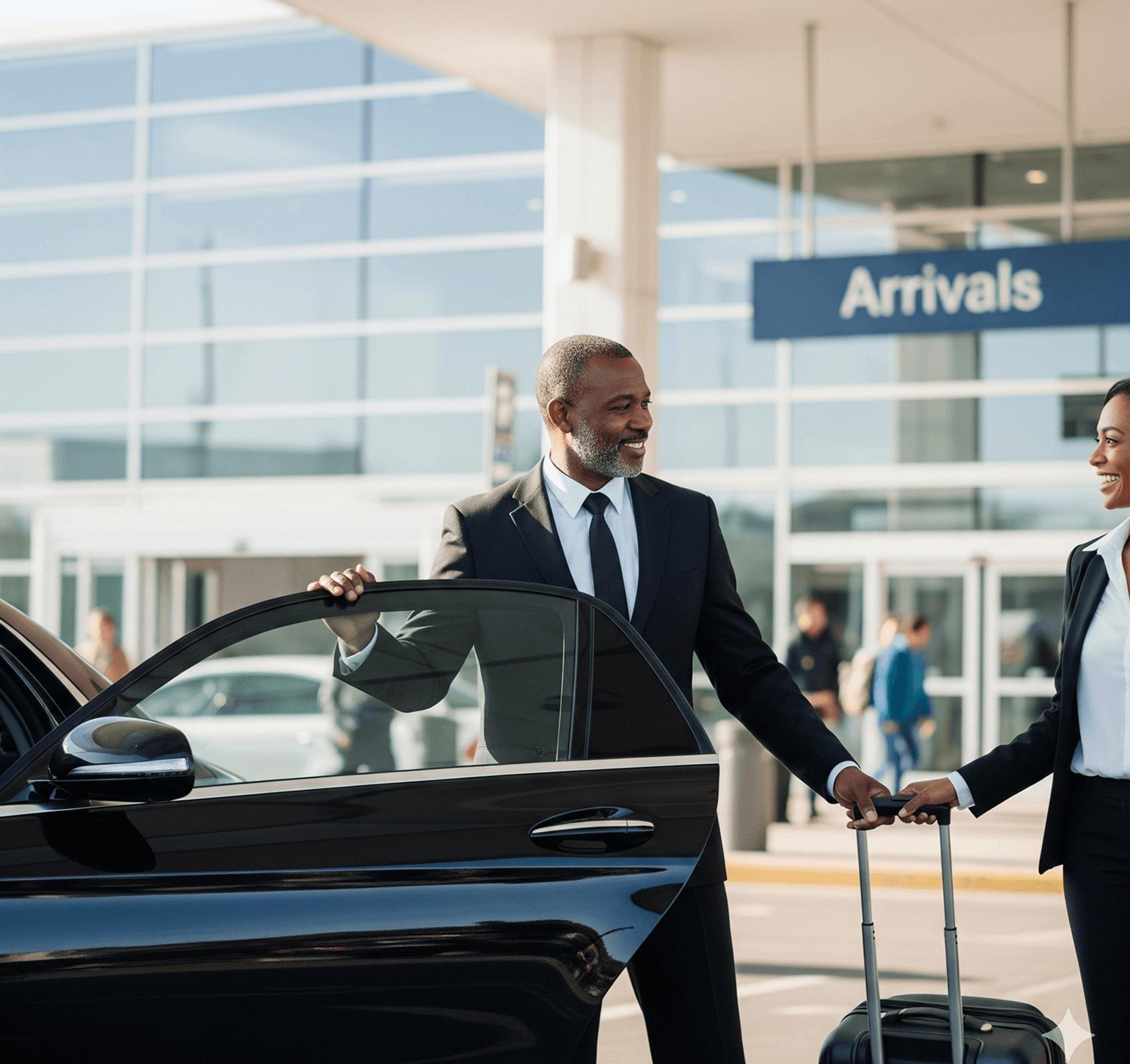 Business traveller receiving airport transfer and chauffeur support in Kenya