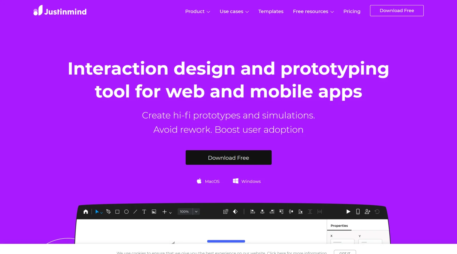 Justinmind screenshot