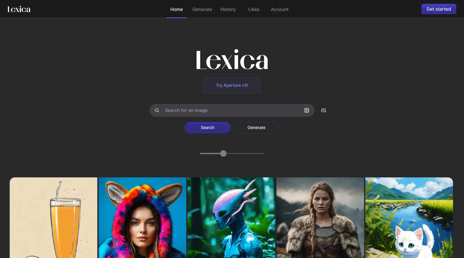 Lexica screenshot