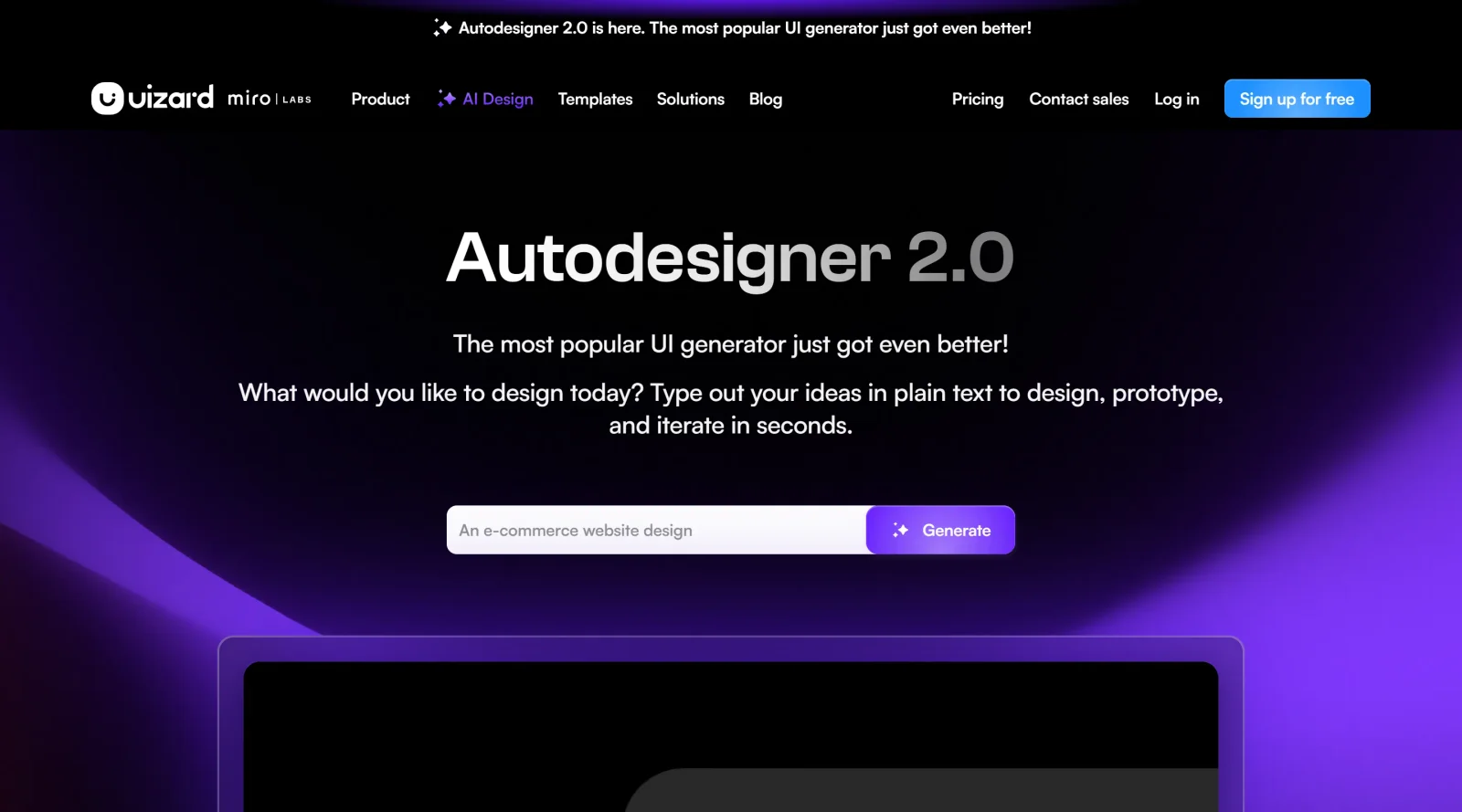 Uizard Autodesigner screenshot