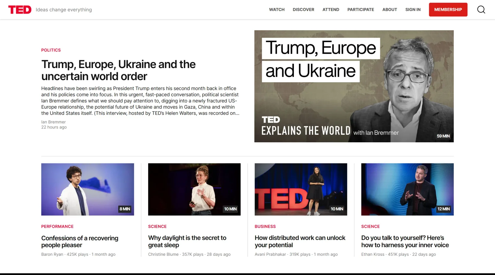 TED Talks screenshot