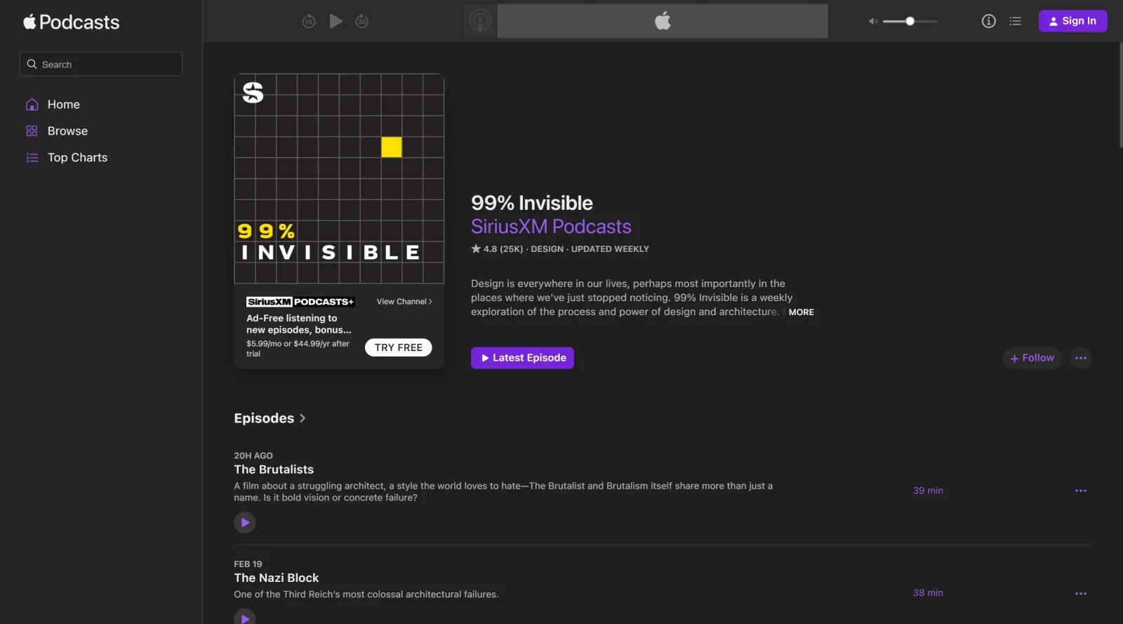 99% Invisible screenshot