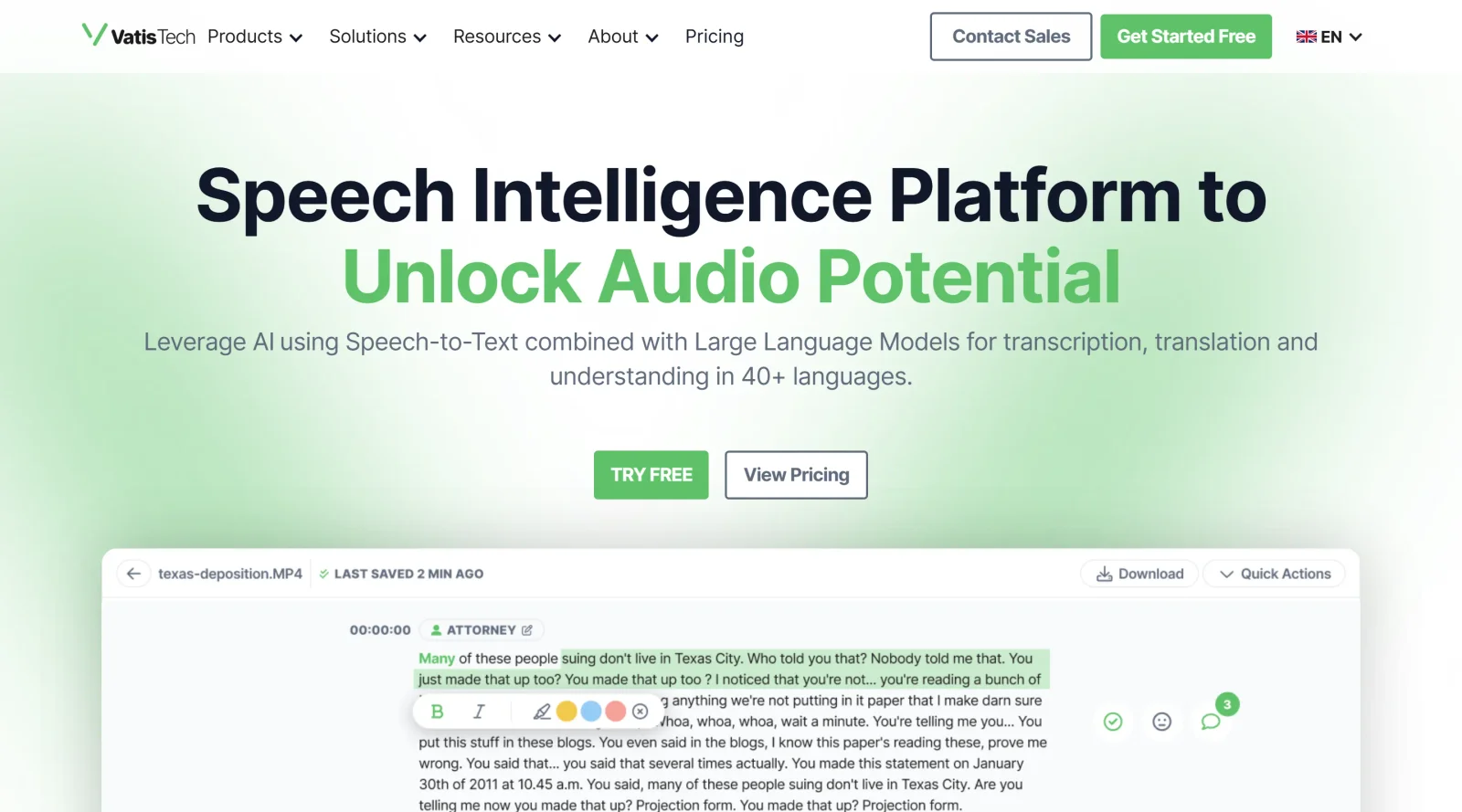 Vatis Tech screenshot