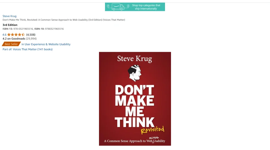 Don't Make Me Think: A Common Sense Approach to Web Usability