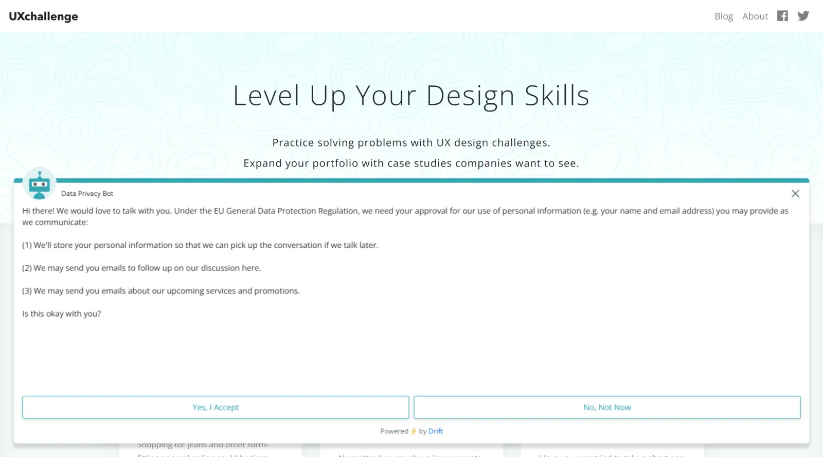 UX Challenge screenshot