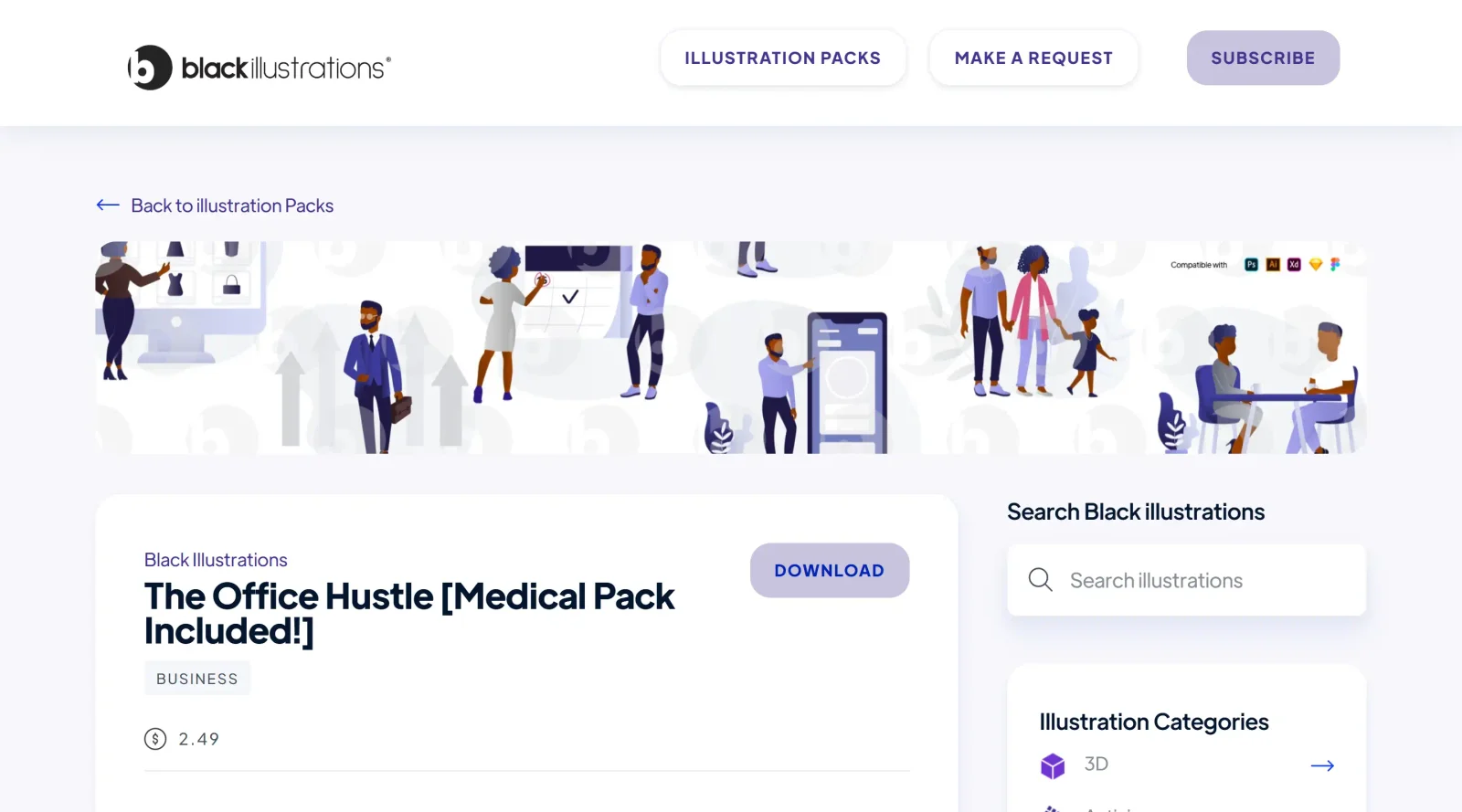 Black Illustrations screenshot