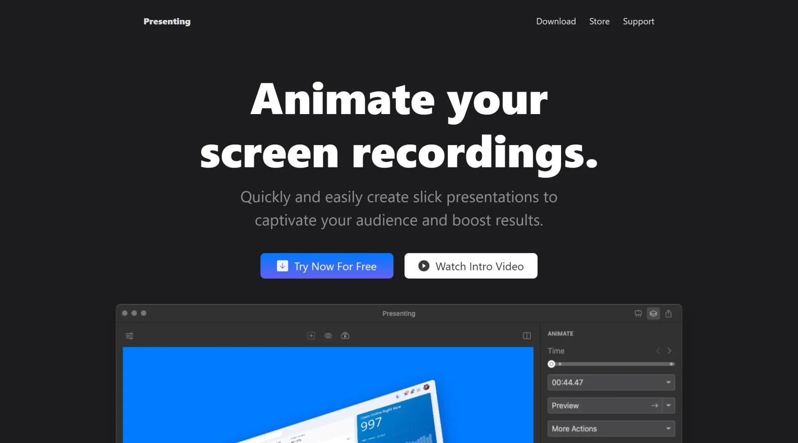 Presenting screenshot