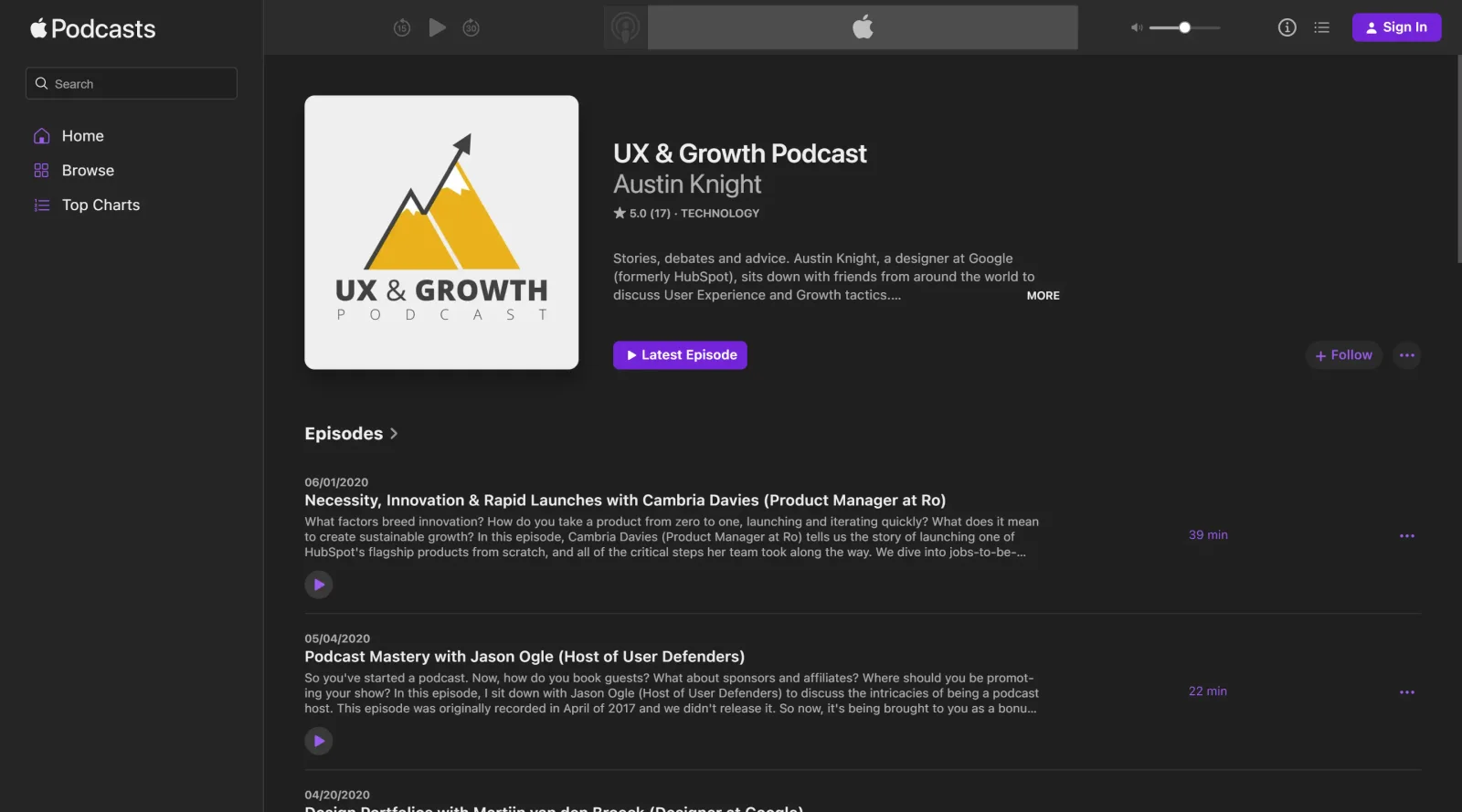 UX & Growth Podcast screenshot