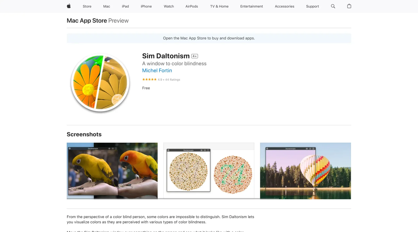 Sim Daltonism screenshot
