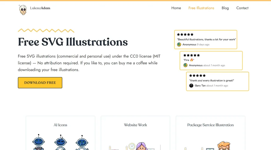 Free Illustrations by Lukasz Adam