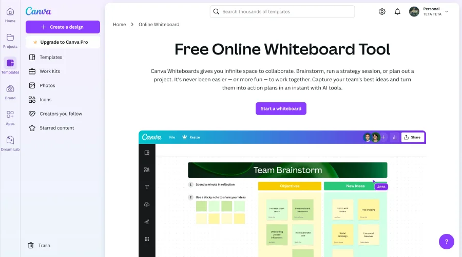 Canva Whiteboards