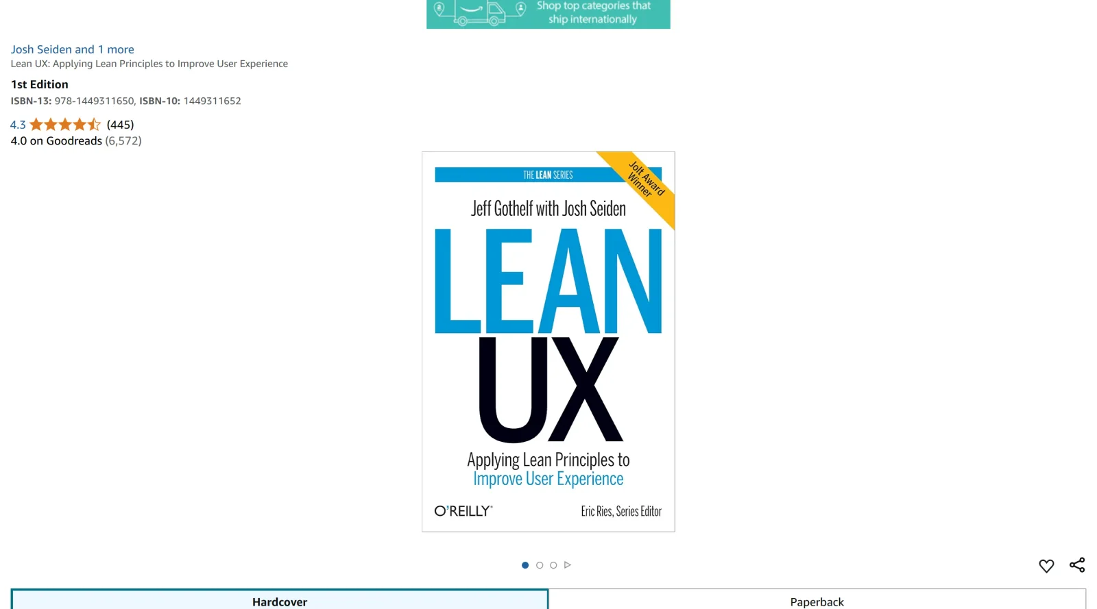 Lean UX screenshot