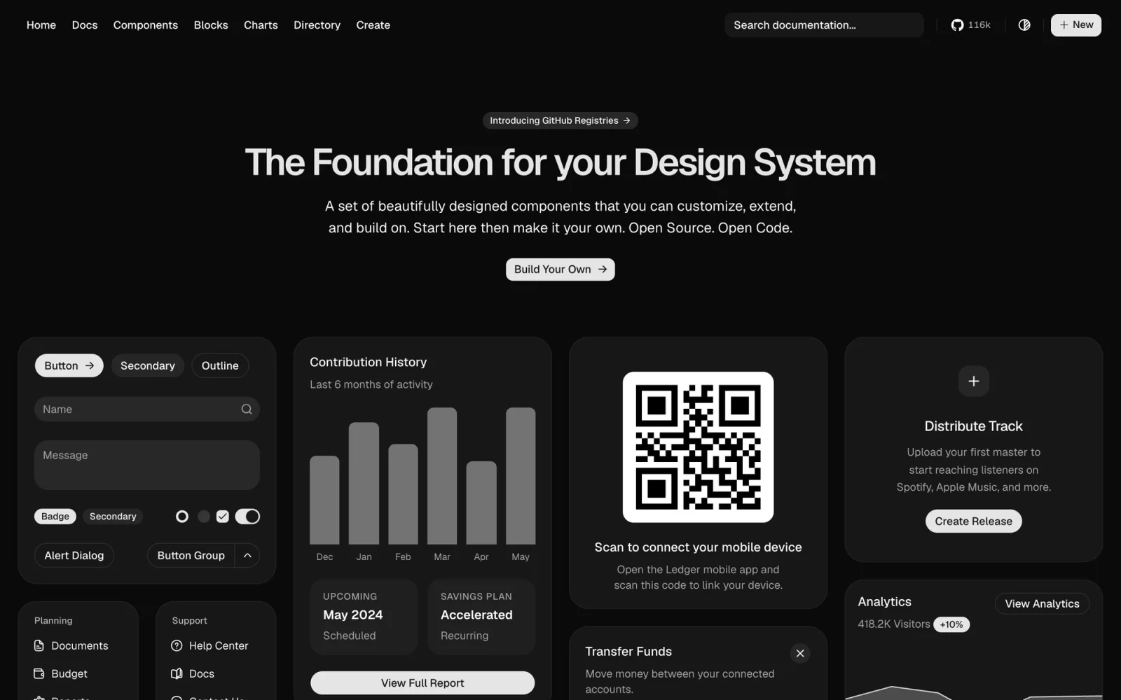 shadcn/ui screenshot