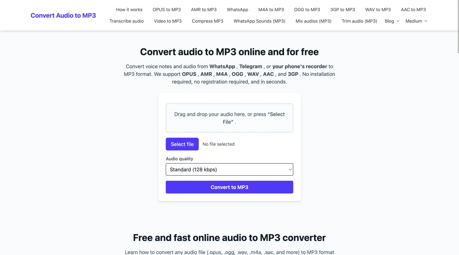 Convert Audio to MP3 screenshot