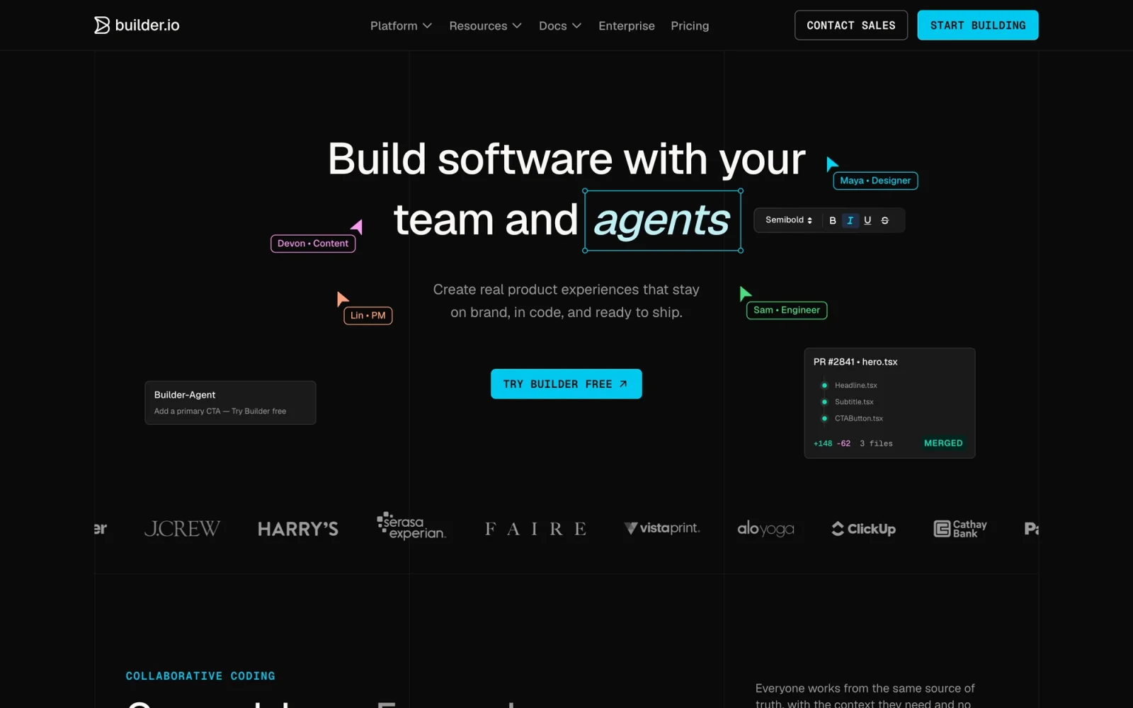 Builder.io screenshot