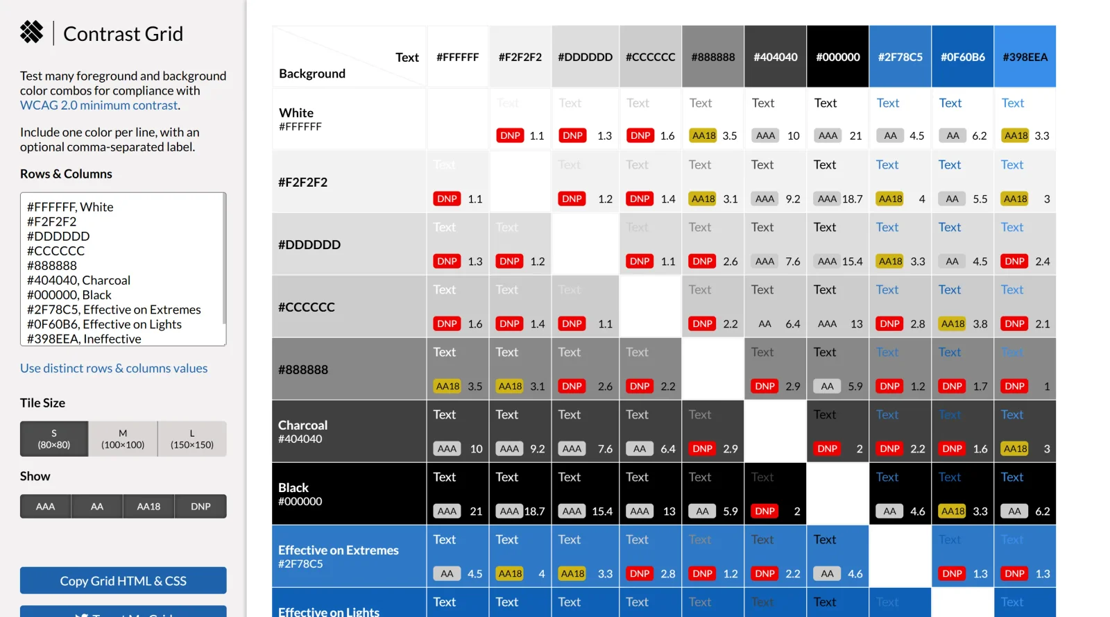 Contrast Grid screenshot