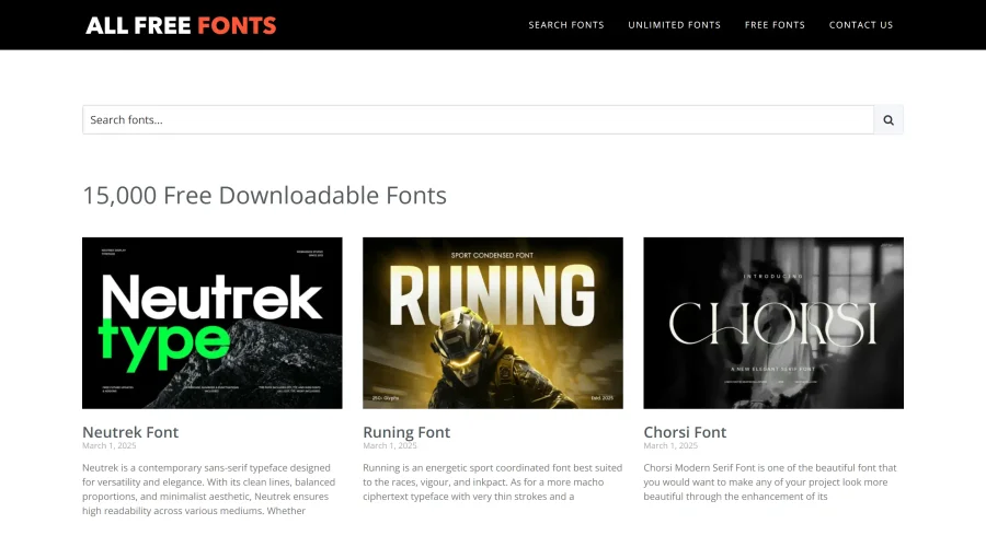 All Free Fonts