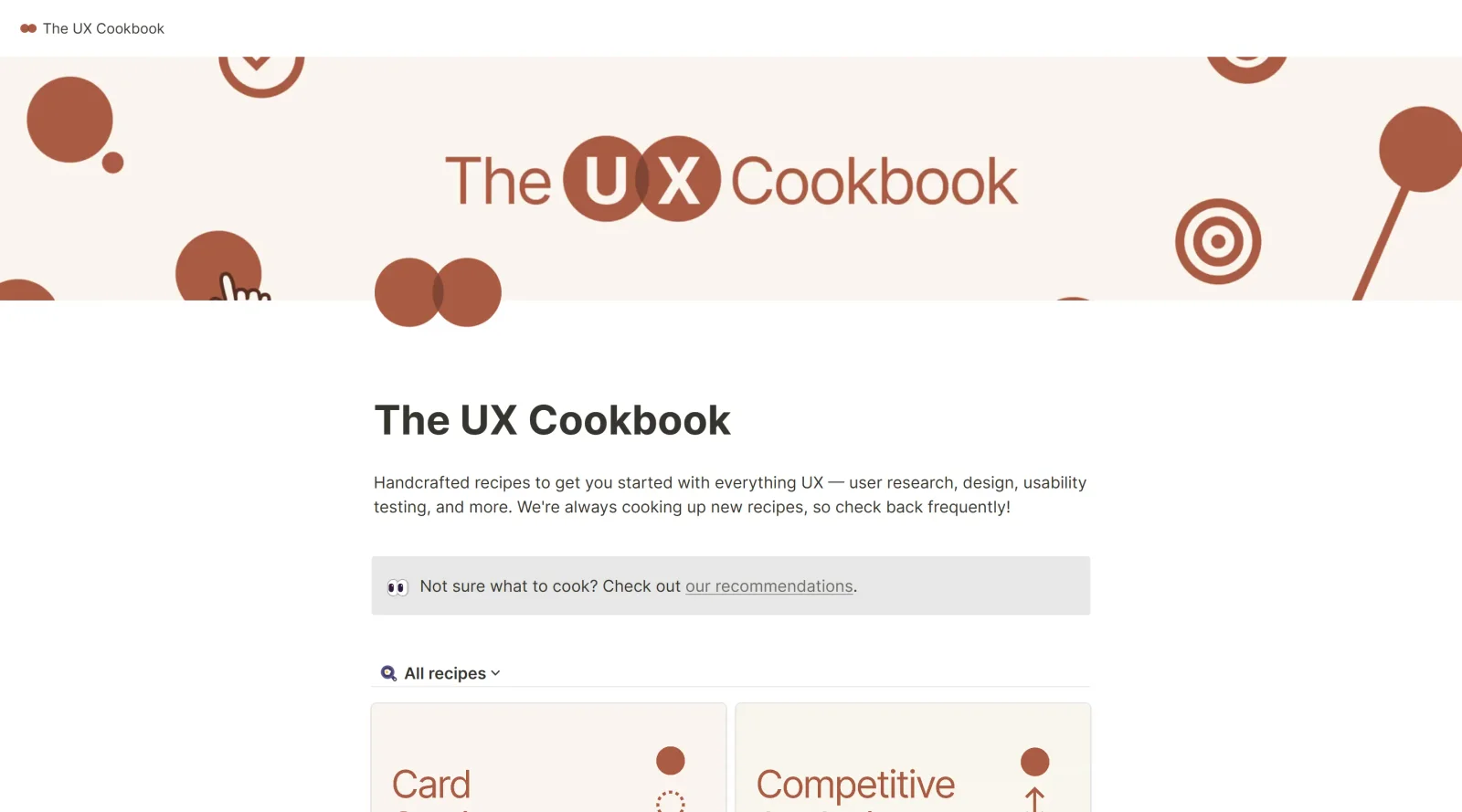 The UX Cookbook screenshot