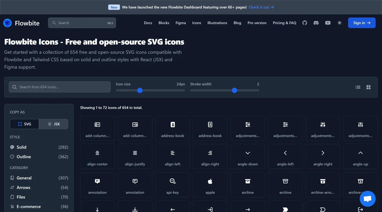 Flowbite Icons screenshot