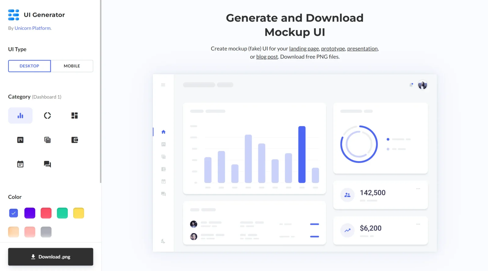 UI Generator screenshot