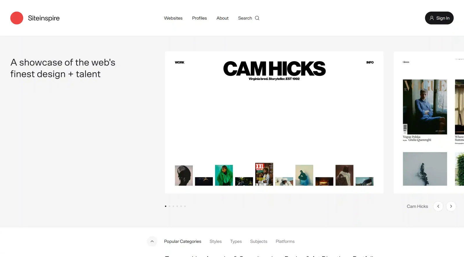 SiteInspire screenshot