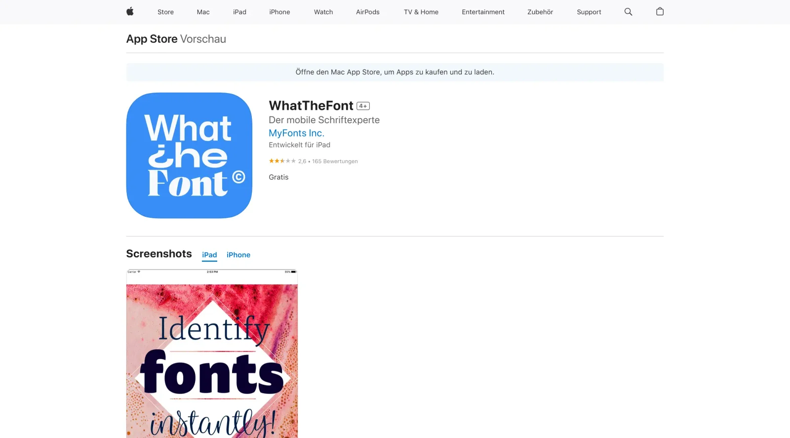 What the Font screenshot