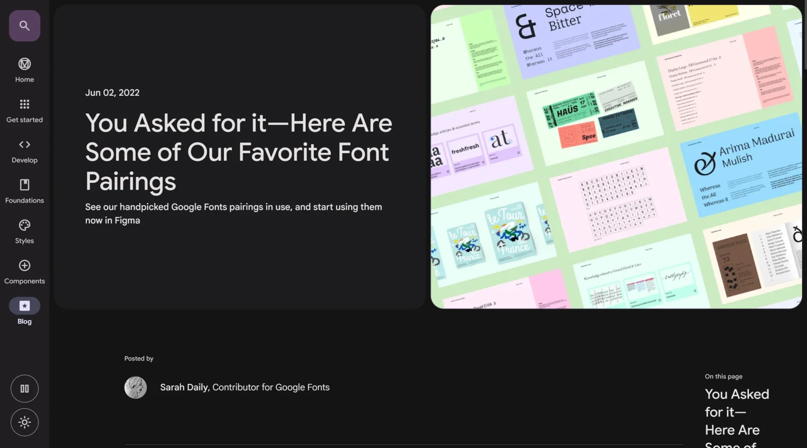 Google Fonts: pairings screenshot