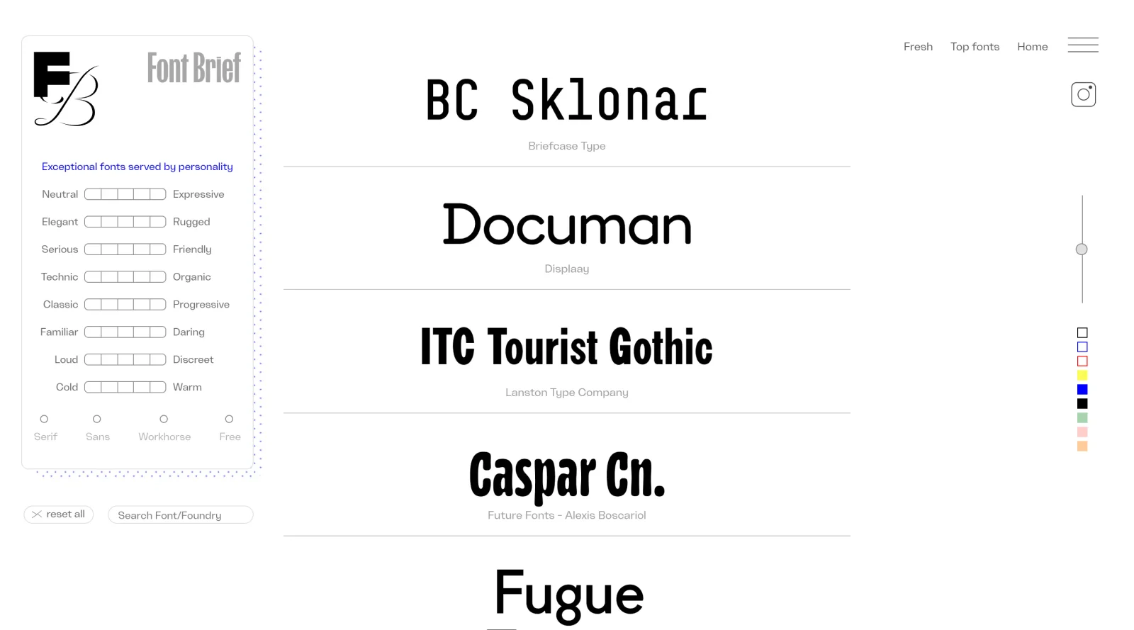 Font Brief screenshot