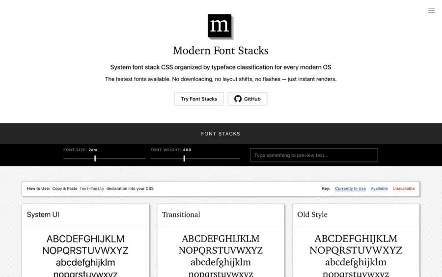 Modern Font Stacks